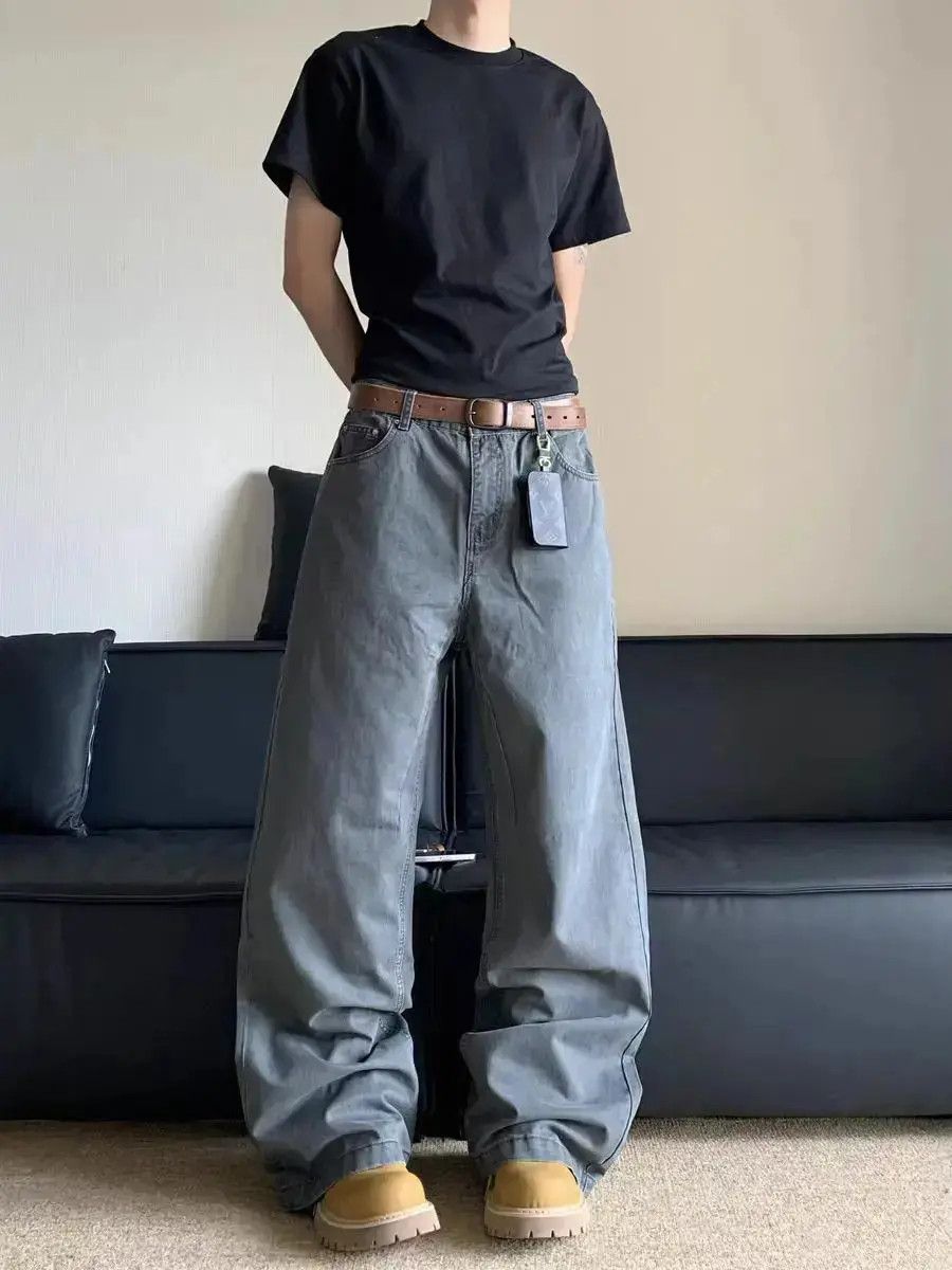 Japanese Brand Vintage washed workwear straight leg baggy jeans Size US 32 / EU 48 - 6 Thumbnail