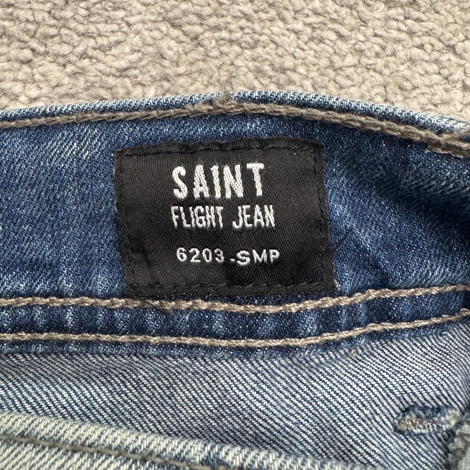 Saint Michael Saint Flight Jean Jogger Denim Mens 28 Blue Light Wash Biker Size US 28 / EU 44 - 14 Thumbnail