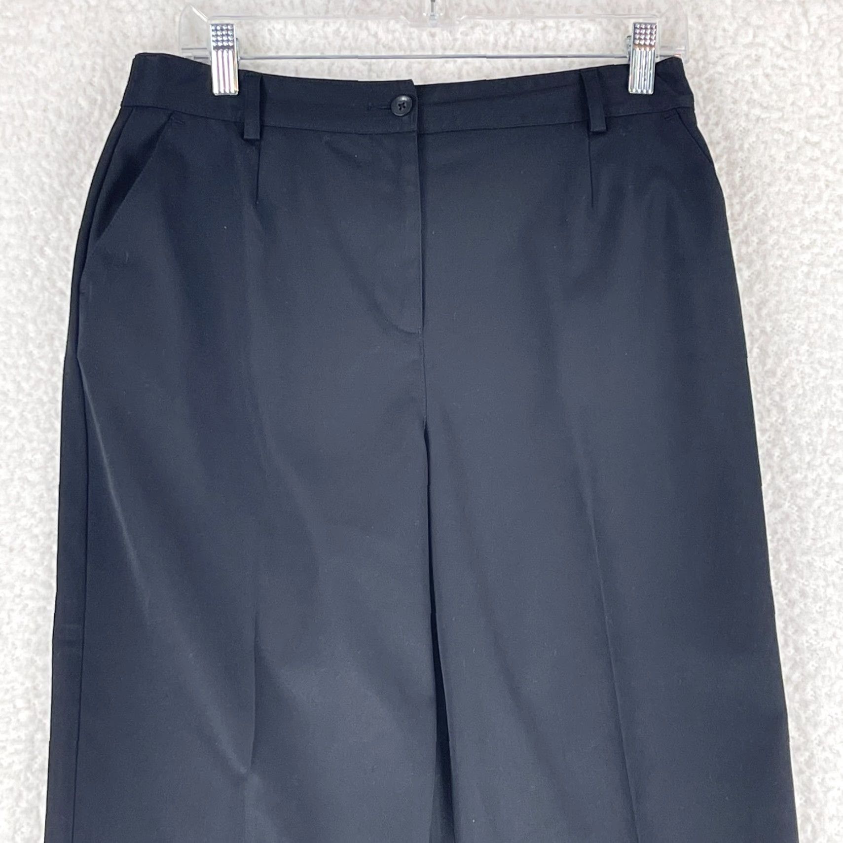 Talbots Talbots Black Mid-Rise Tapered Straight Leg Dress Pants Womens Size 10P Size 32" / US 10 / IT 46 - 2 Thumbnail