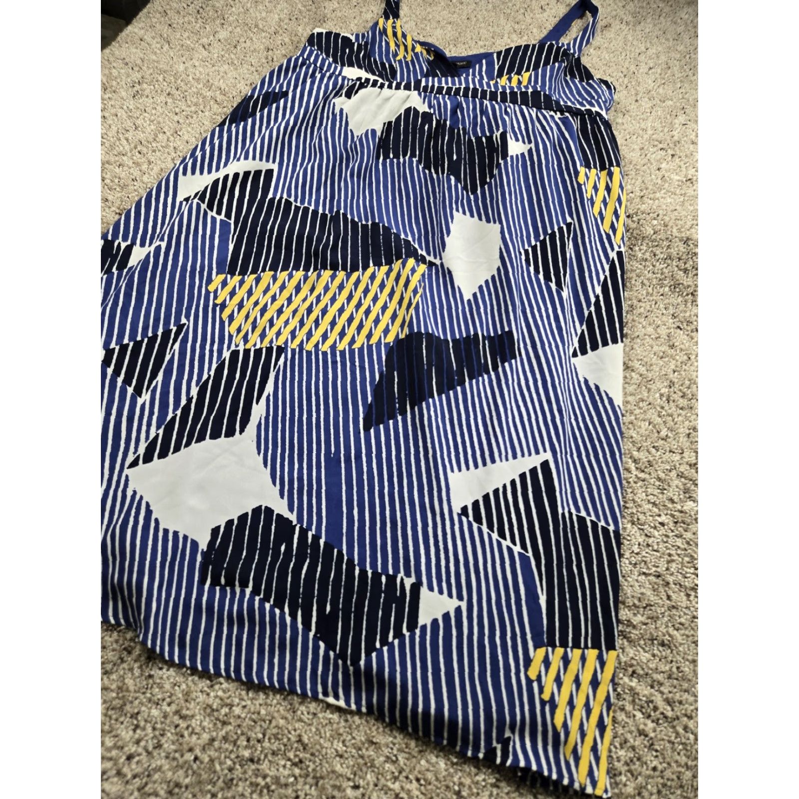 Banana Republic Banana Republic Dress Womens 18 Blue White Yellow Abstract Sleeveless Midi NWT Size XXL / US 16-18 / IT 52-54 - 2 Thumbnail