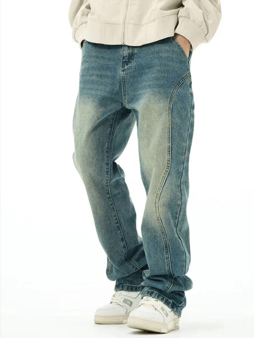 Japanese Brand × Jean Vintage washed irregular straight American versatile jeans Size US 32 / EU 48 - 2 Thumbnail