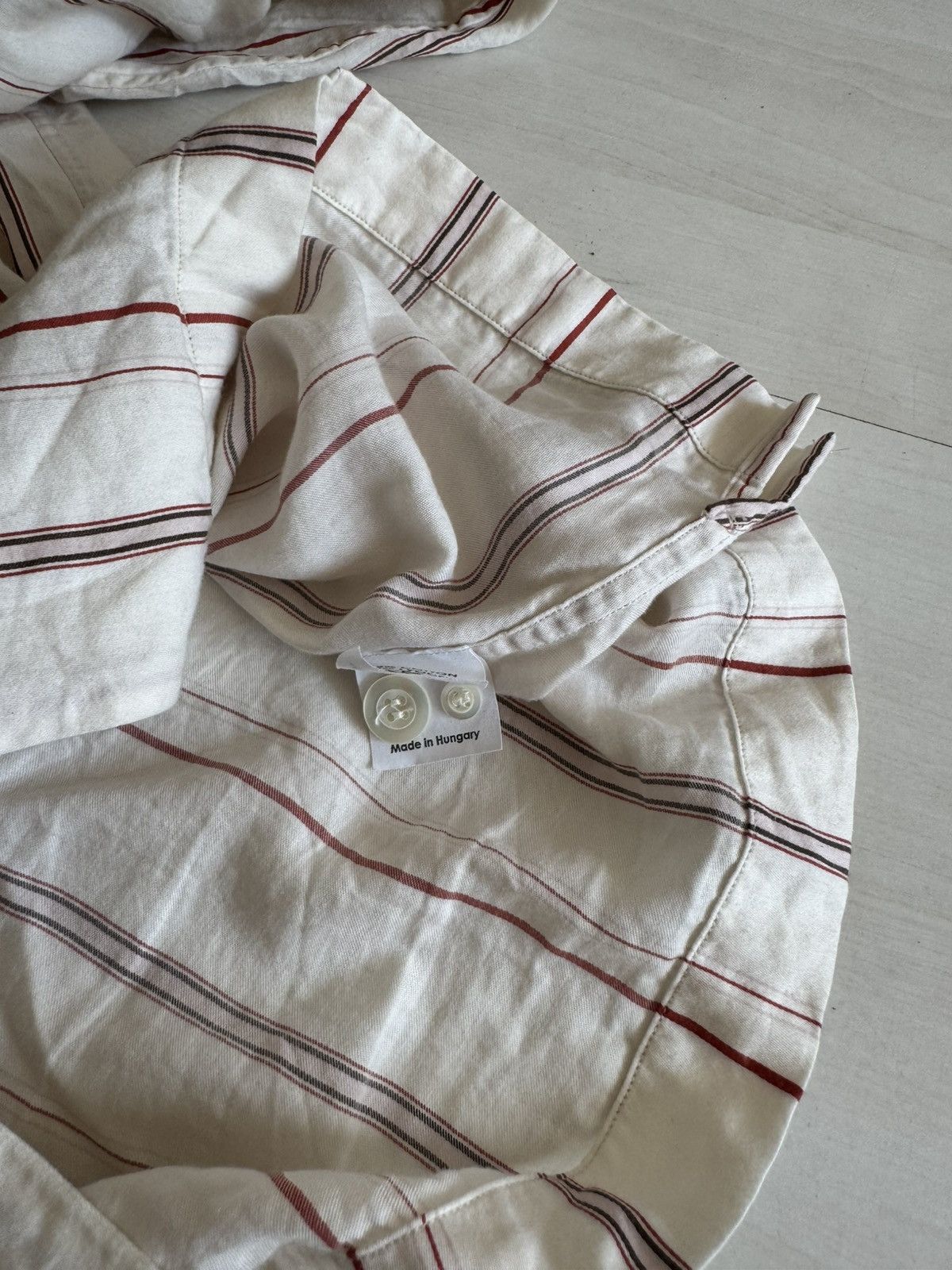 Dries Van Noten Dries van Noten Striped Shirt Camp Collar Red Size US XL / EU 56 / 4 - 8 Thumbnail