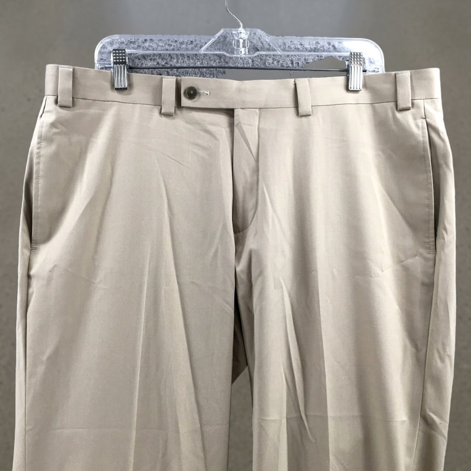 Calvin Klein Calvin Klein Dress Pants Mens 38W x 29L Beige Mid Rise Flat Front Dress Pants Mens Beige Regular Straight Cut Pants Size US 38 / EU 54 - 1 Thumbnail
