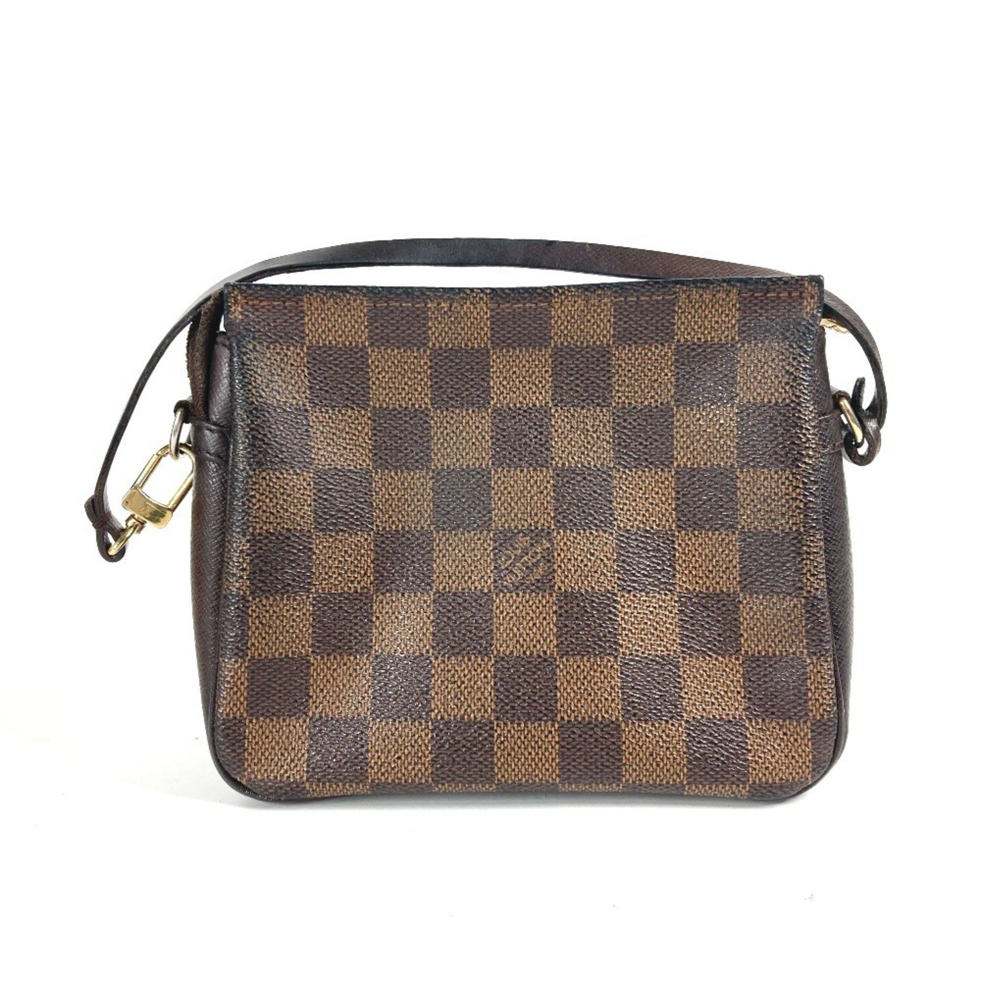 Louis Vuitton N51982 Damier Truss Makeup Accessory Pouch Bag Shoulder Handbag Canvas Women's Ebene Brown