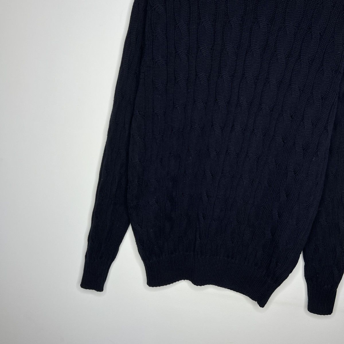 Loro Piana Loro Piana Cable Knitwear Jumper Sweater Navy Classic Luxury Size US M / EU 48-50 / 2 - 2 Thumbnail