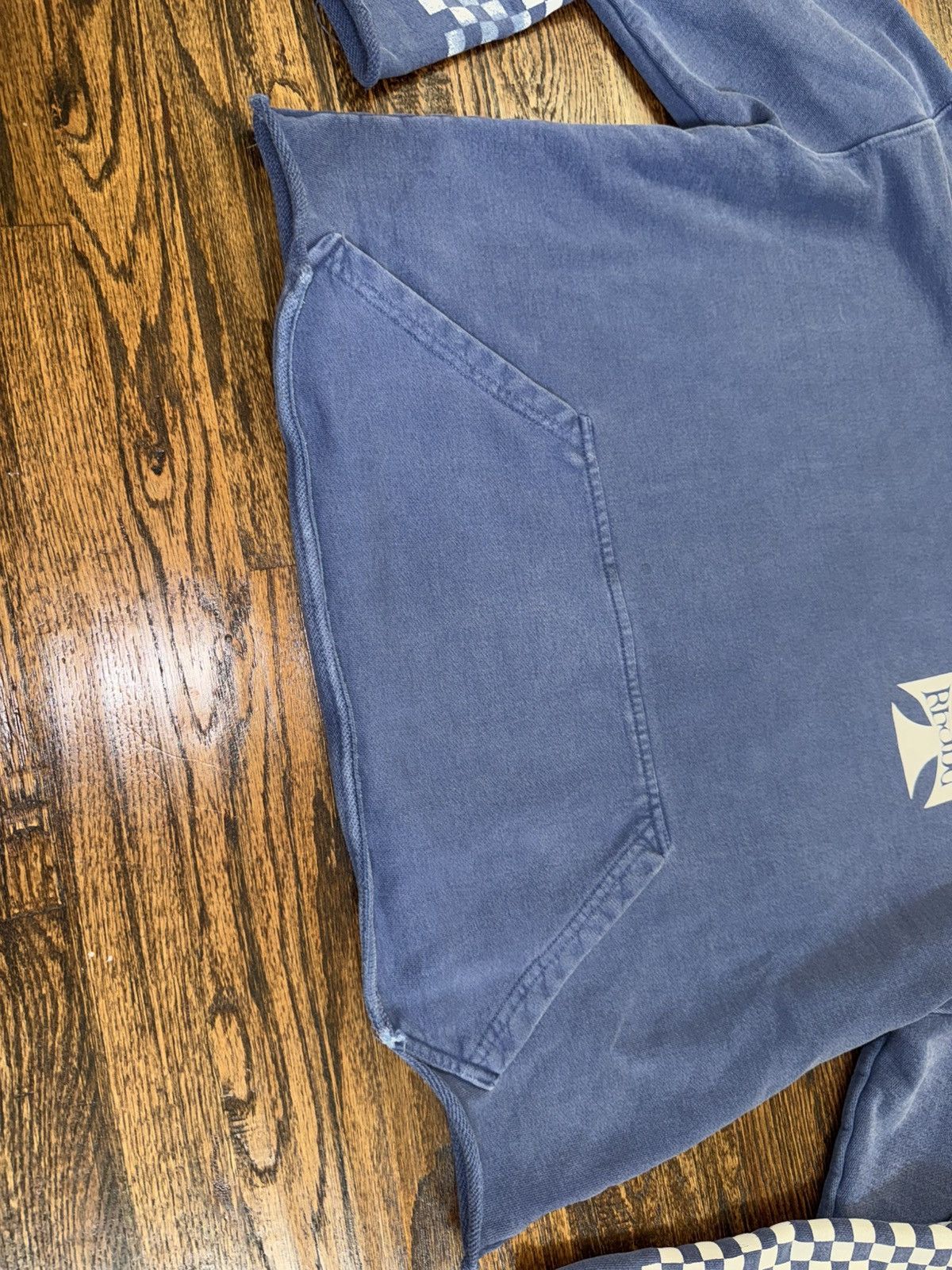 Rhude Rhude Cropped Checkerboard Hoodie Vintage Blue Size Large Size US L / EU 52-54 / 3 - 7 Thumbnail