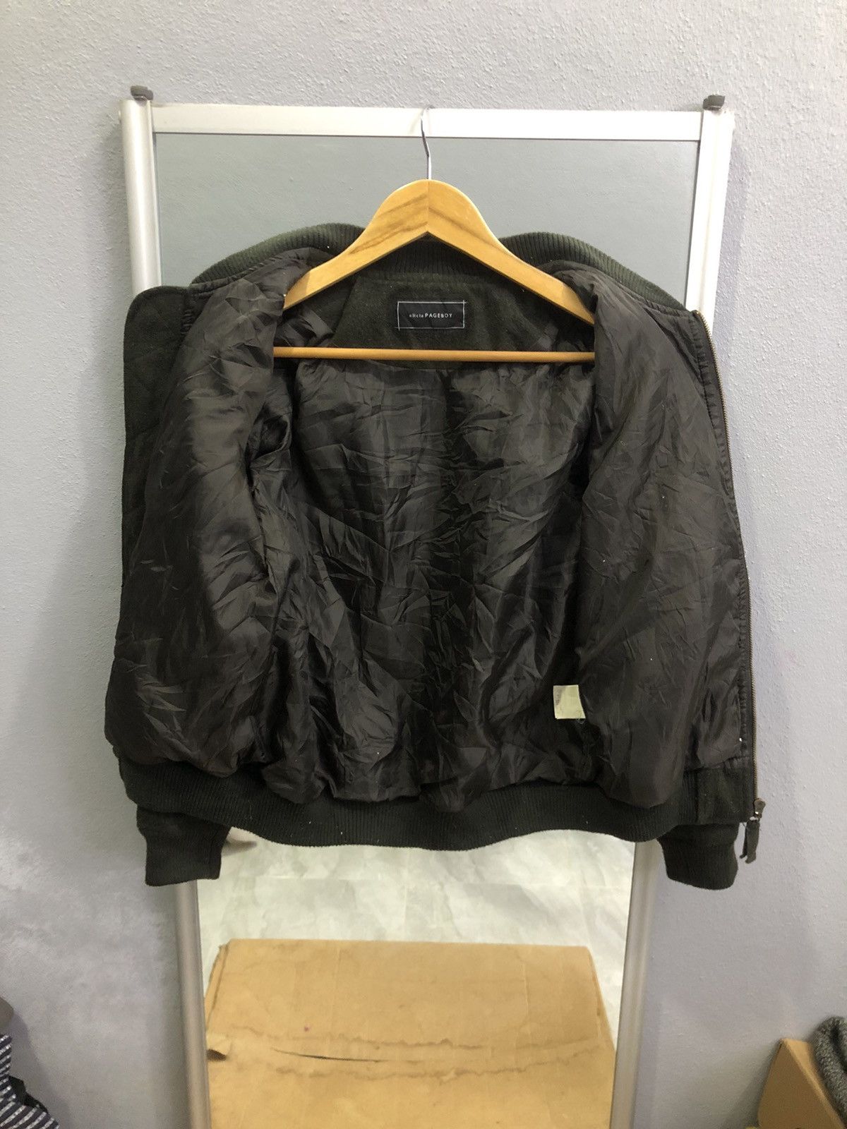 Japanese Brand Alicia Pageboy Wool MA-1 Bomber Jacket Olive Japan Size S / US 4 / IT 40 - 7 Thumbnail