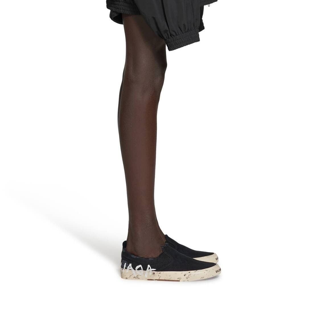 Balenciaga o1bcso1str0325 Paris Slip On Graffiti Sneakers in Black Size US 11 / EU 44 - 7 Thumbnail