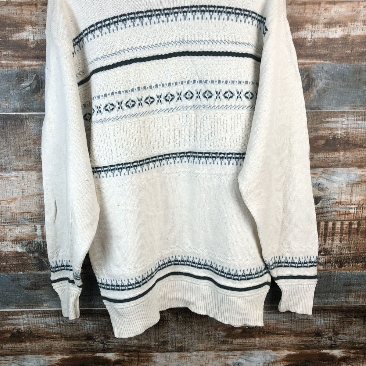 Homespun Knitwear DL Guy vintage japan stripe White sweatshirt Knitwear #C752 Size US M / EU 48-50 / 2 - 14 Thumbnail