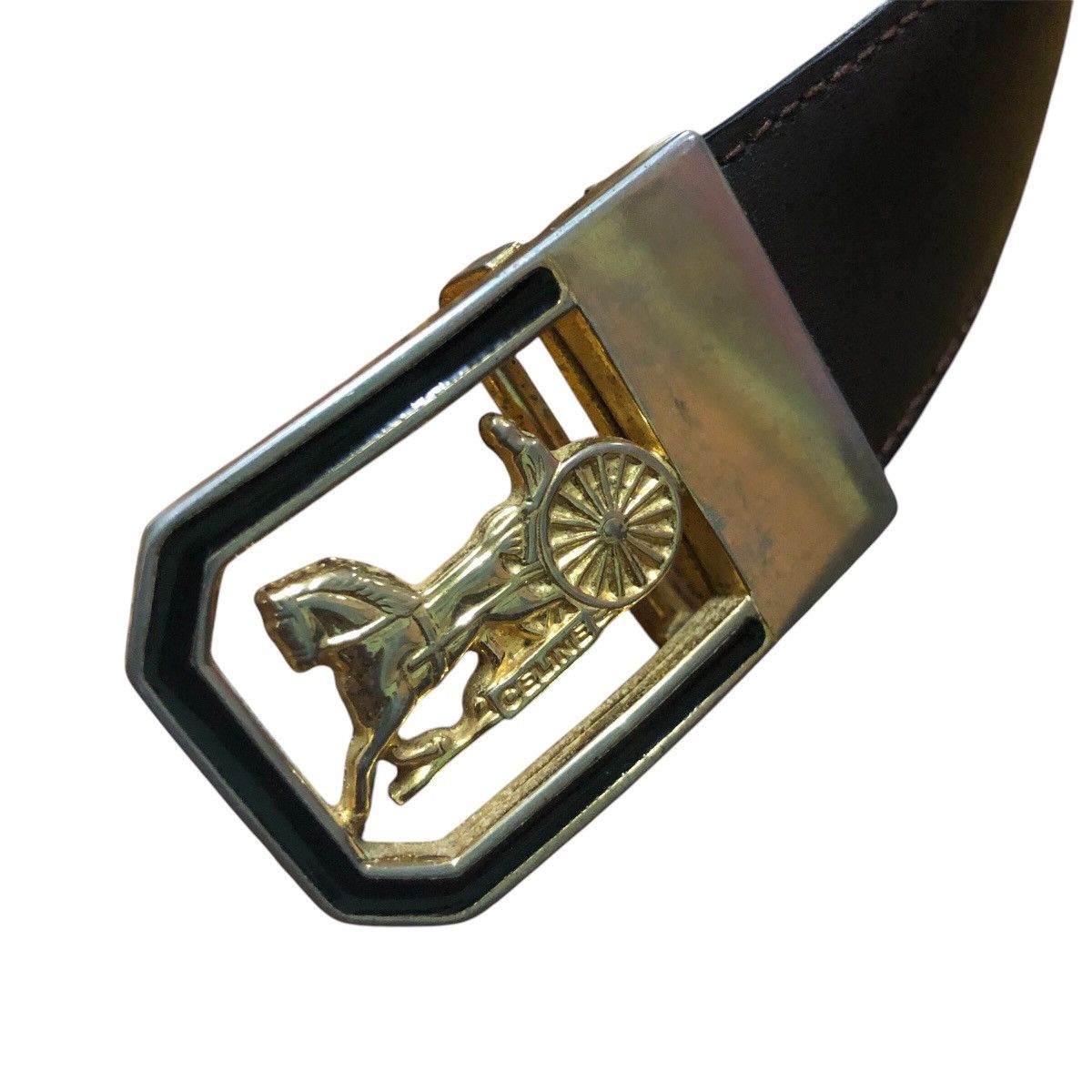Celine × Designer Vintage Celine Leather Belt (unisex) Size 30 - 5 Thumbnail