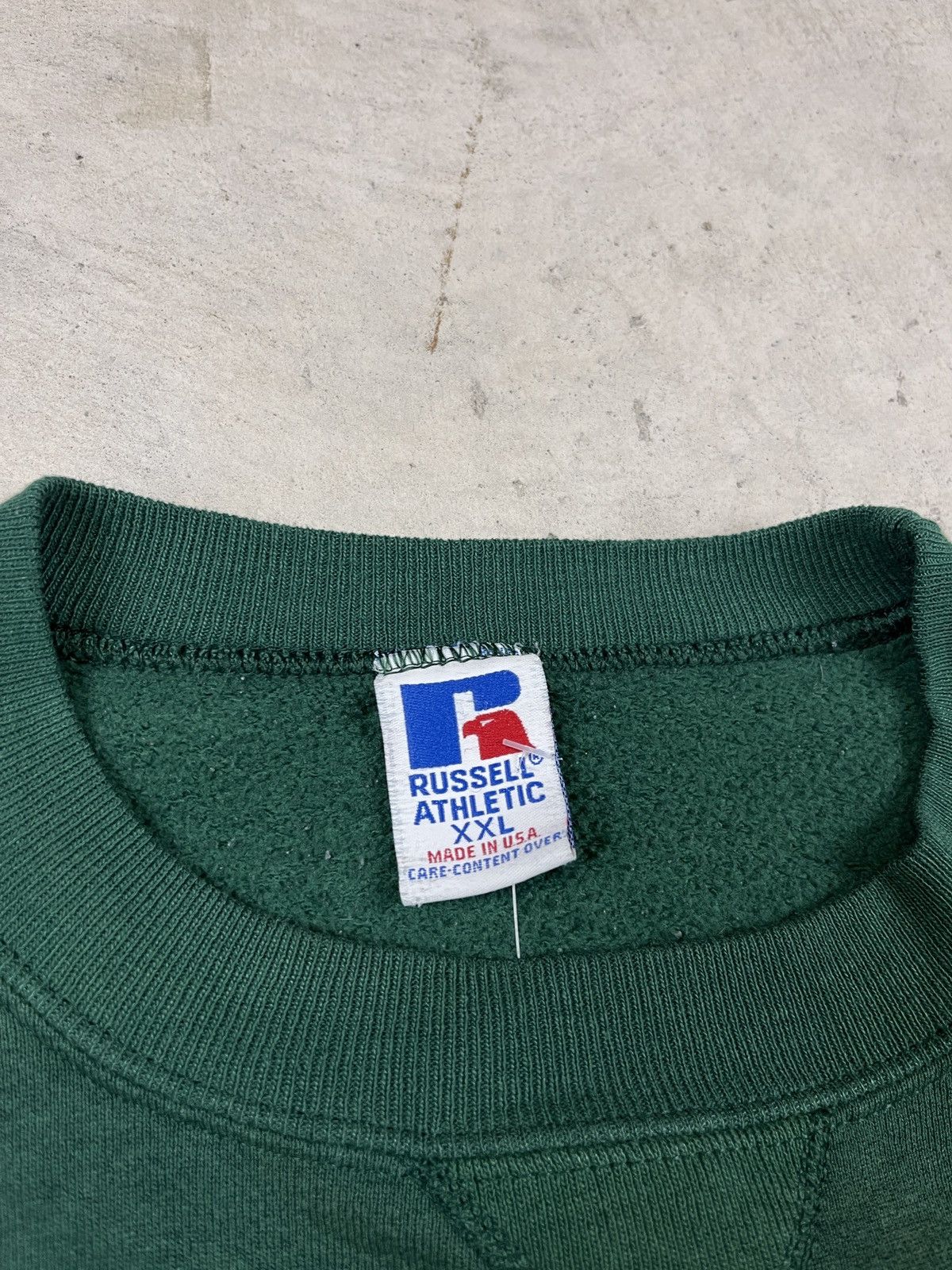 Russell Athletic × Vintage 1990s Russell Athletics Green Sweatshirt Size US XXL / EU 58 / 5 - 2 Thumbnail