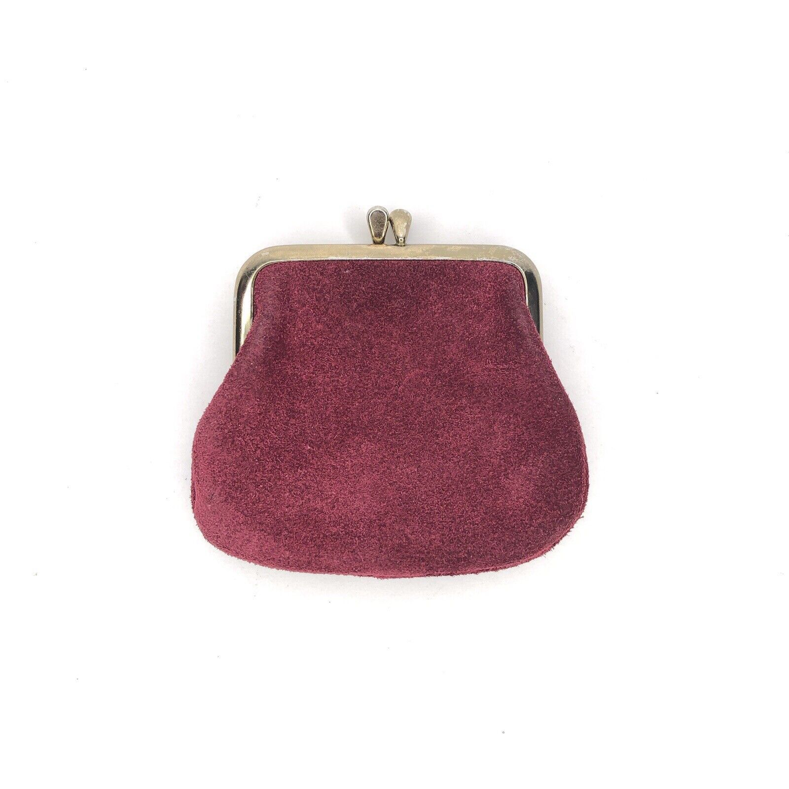 Other VTG Victorian Lady Burgundy Suede Coin Purse Clip Rose Size ONE SIZE - 2 Thumbnail