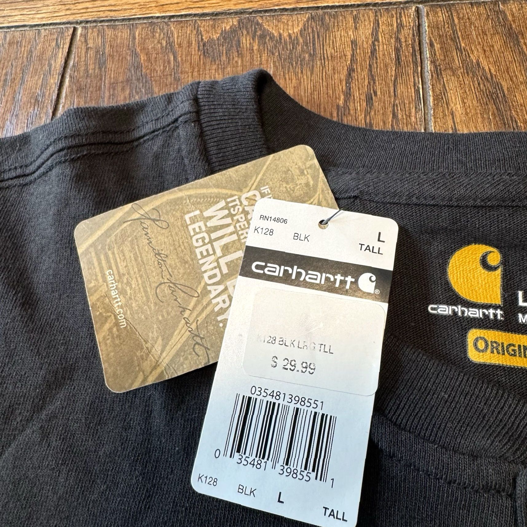 Carhartt Carhartt Shirt Long-Sleeve Pocket Henley K128 Workwear Large Tall Black New Men's Size US L / EU 52-54 / 3 - 5 Thumbnail