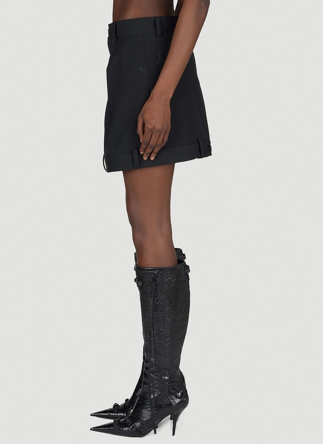 Balenciaga o1bcso1str1124 Deconstructed Skirt in Black Size 26" / US 2 / IT 38 - 3 Thumbnail