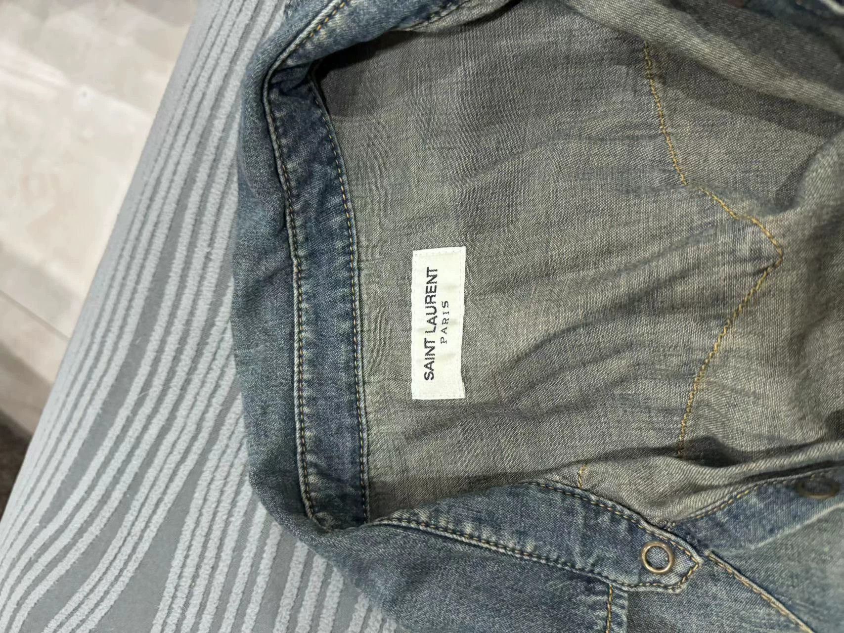 Yves Saint Laurent YSL Denim Shirt Authentic Size US M / EU 48-50 / 2 - 2 Thumbnail