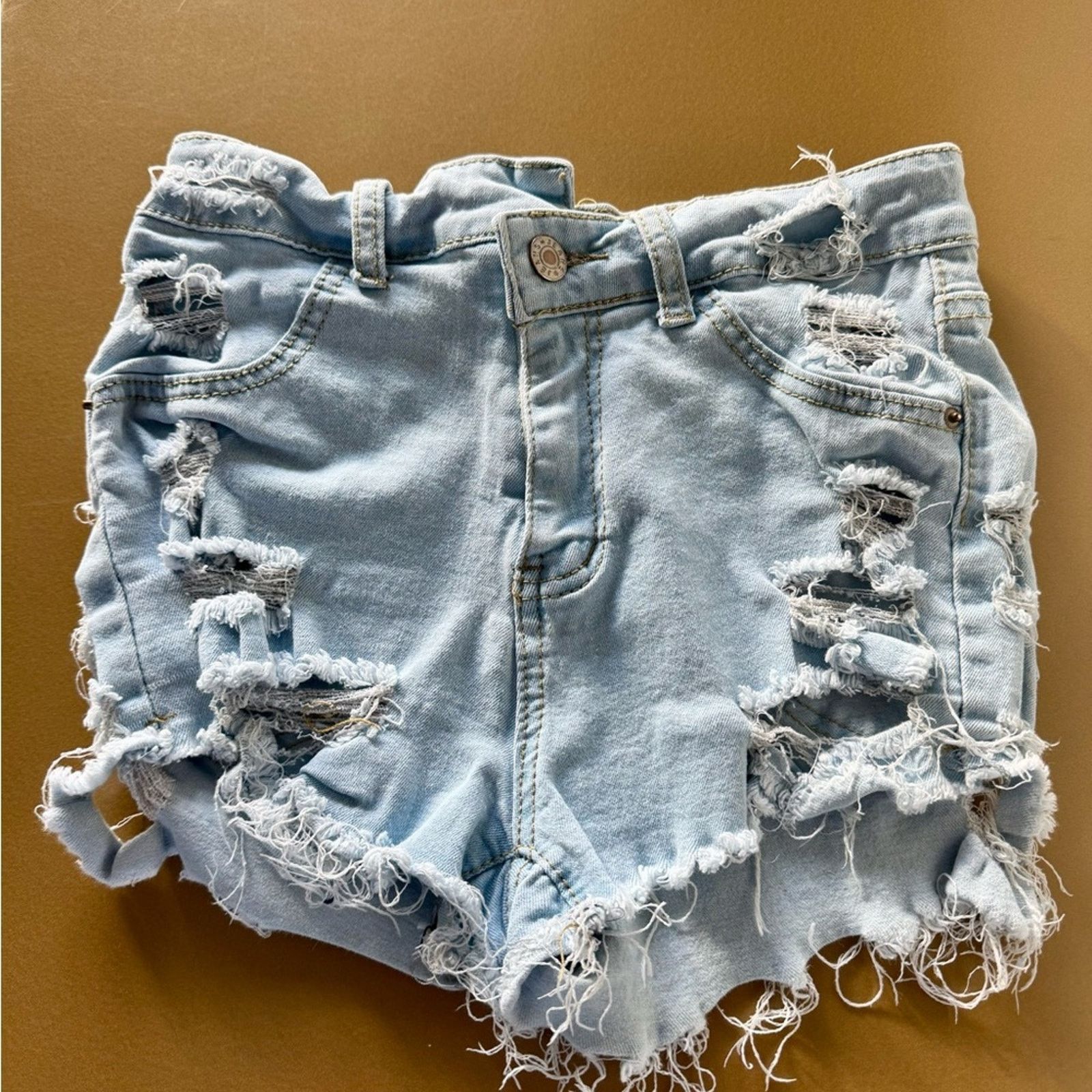 Other Stylish Light Blue Distressed Denim Shorts size XS Size 25" / US 0 / IT 36 - 4 Thumbnail