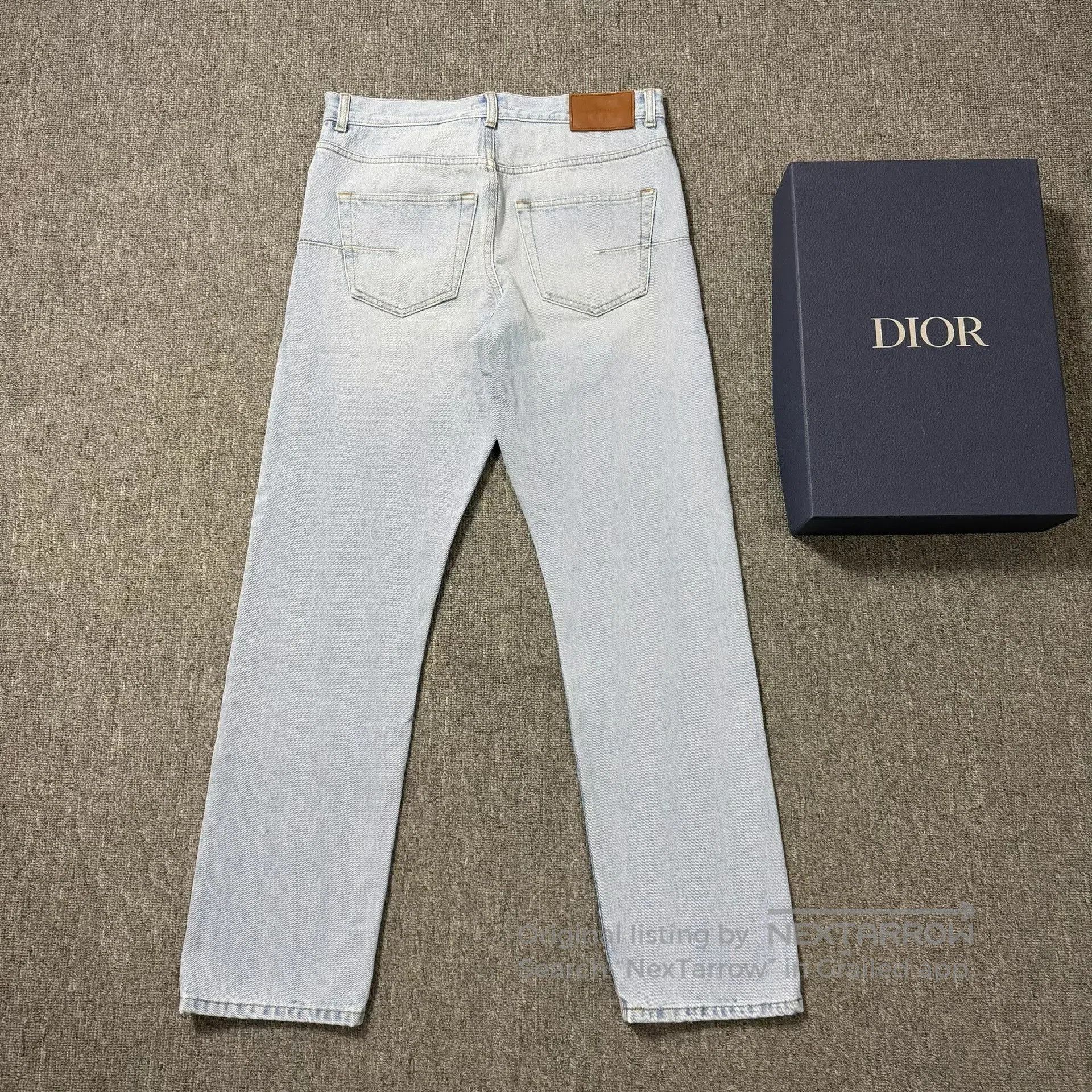 Dior Dior Ice Blue Washed Back Leather Patch Jeans. Size US 30 / EU 46 - 3 Thumbnail