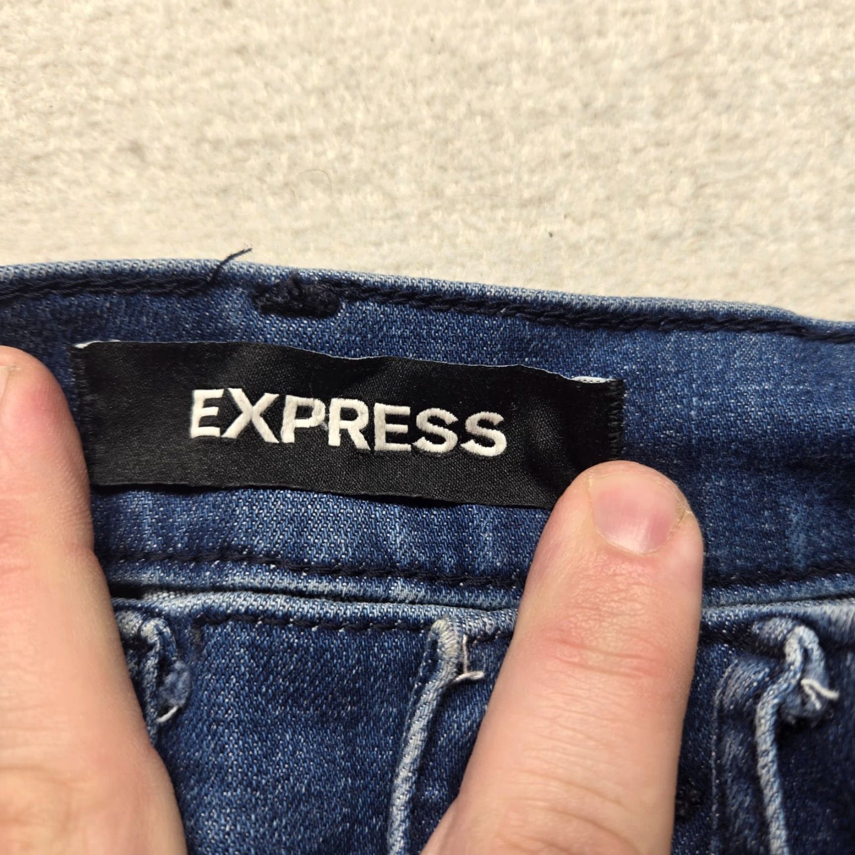 Express VINTAGE Express Jeans Denim Pants Five Button Adult Women Size 2 Blue Embroidered Skinny 90s Womens Size 26" / US 2 / IT 38 - 4 Thumbnail