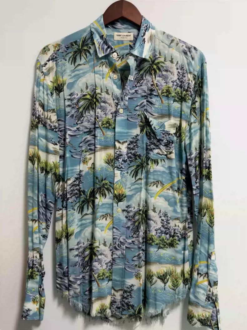 Saint Laurent Paris Saint Laurent 16SS Show style Palm Tree Wave Shirt Size US M / EU 48-50 / 2 - 1 Thumbnail