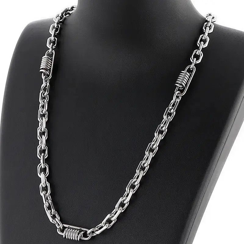 Jewelry 7MM Solid Stainless Steel Chain Necklaces Size ONE SIZE - 1 Thumbnail