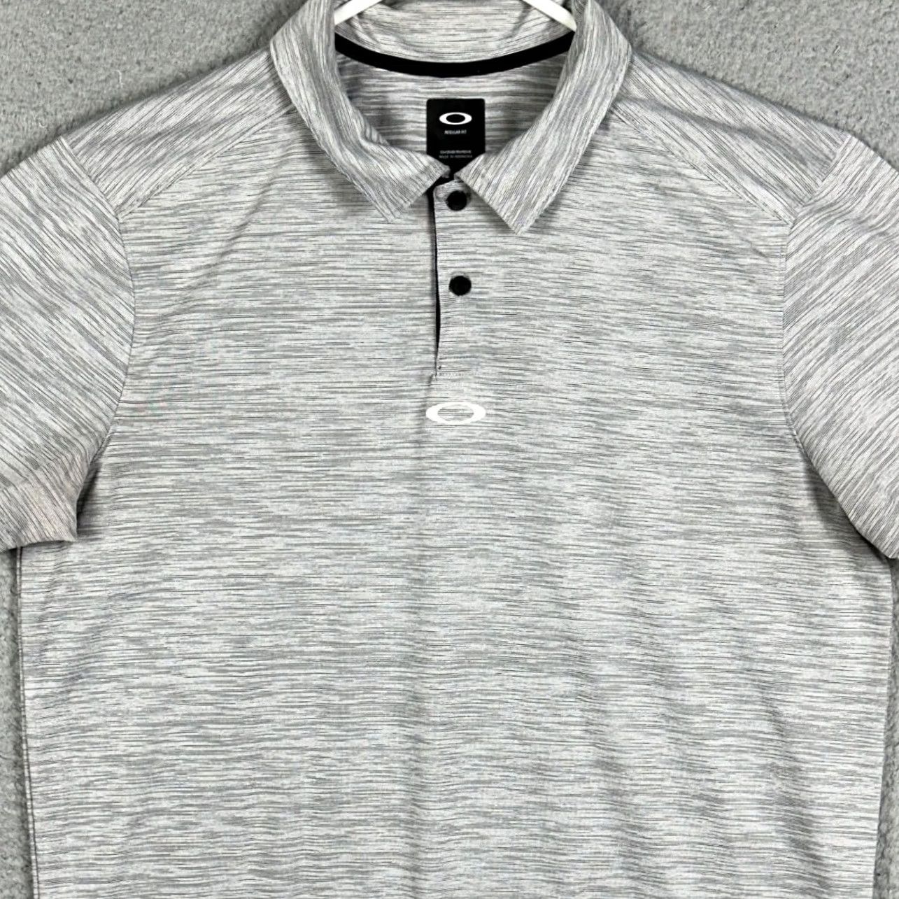 Oakley Oakley Polo Shirt Mens L Grey Space Dye Regular Fit Short Sleeve Golf Size US L / EU 52-54 / 3 - 2 Thumbnail