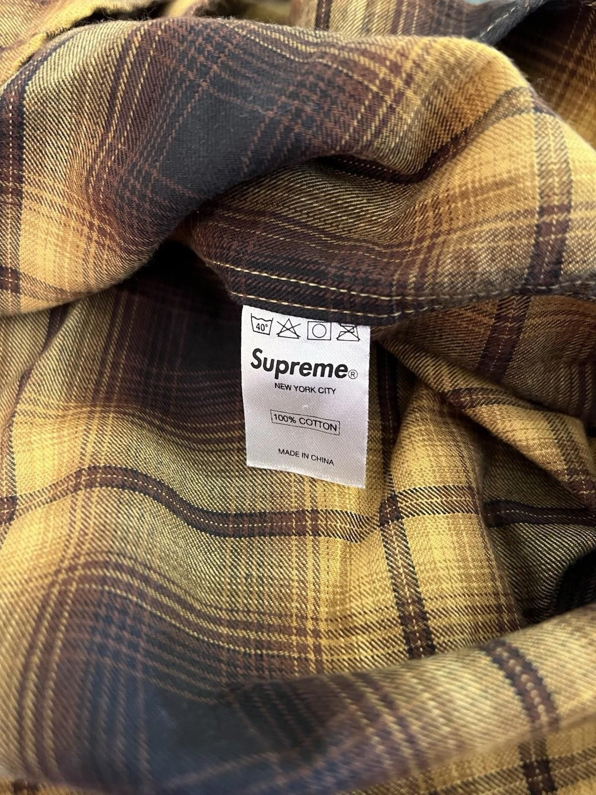 Supreme Pre-Owned SUPREME PLAID SHIRT BROWN LARGE Size US L / EU 52-54 / 3 - 9 Thumbnail
