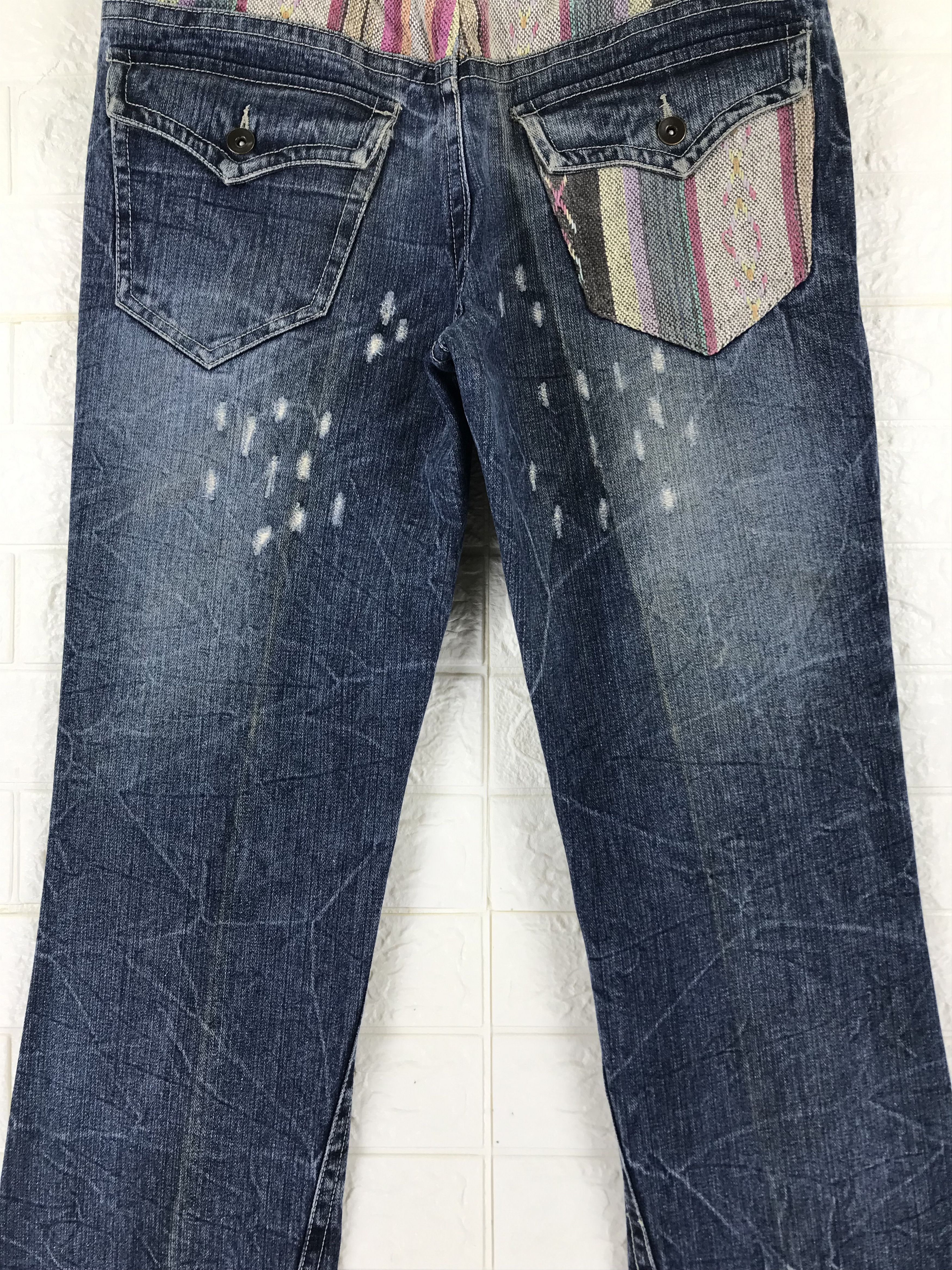 Japanese Brand Jungle Storm Distressed Design Flare Jeans Size US 33 - 3 Thumbnail
