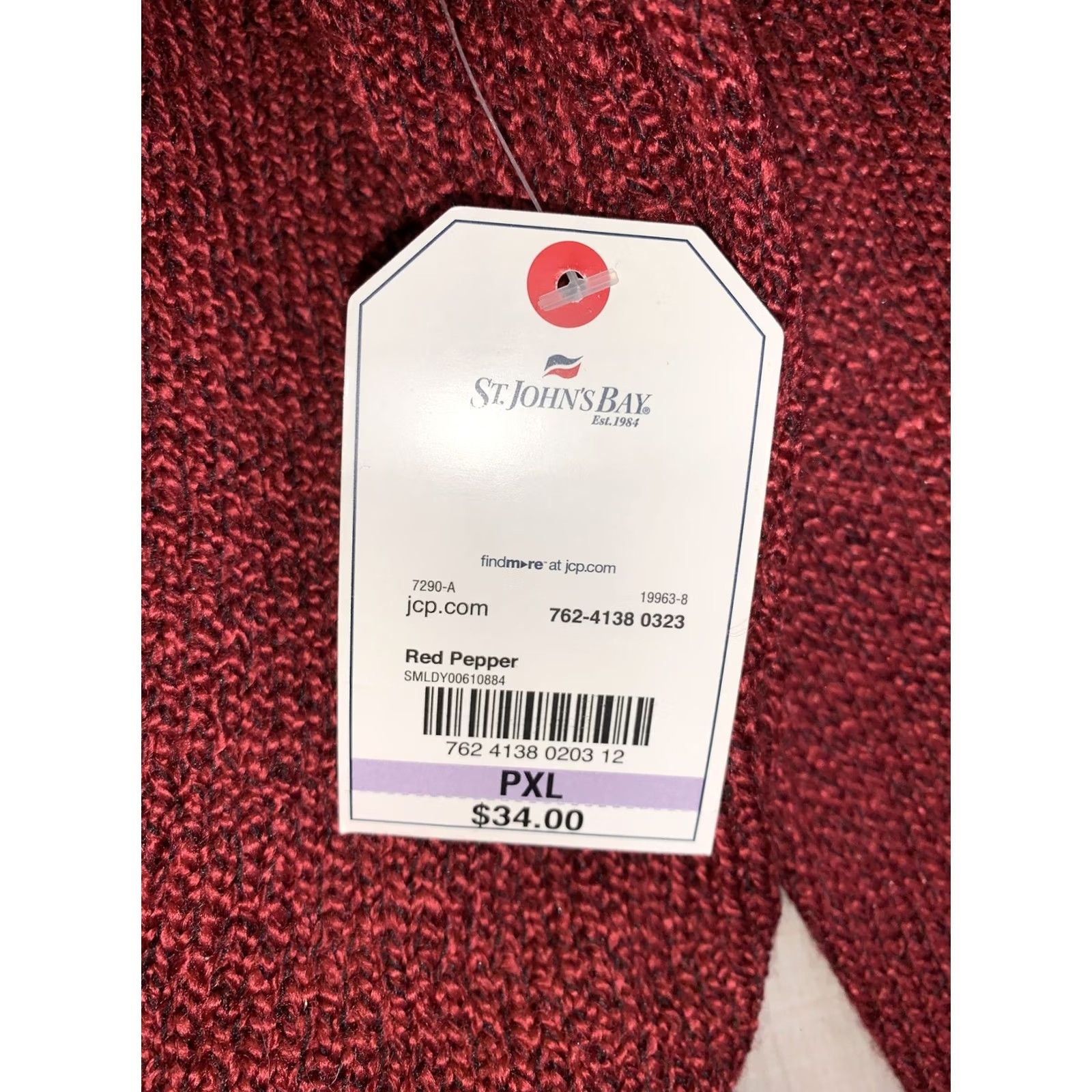 Vintage St. John's Bay Petite Red Pepper Mock Neck Womens Sweater PXL NWT-10387 Size XL / US 12-14 / IT 48-50 - 3 Thumbnail