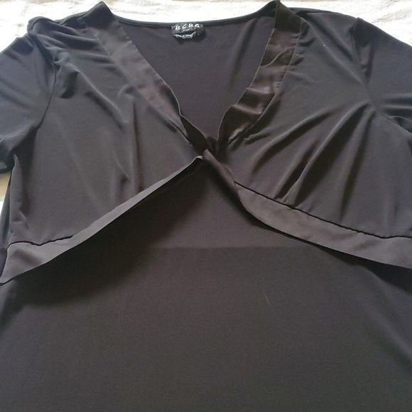 Designer BCBG Paris Vneck Cross Bodice Black 3/4 Sleeve Sz. XL Dress Size XL / US 12-14 / IT 48-50 - 8 Thumbnail