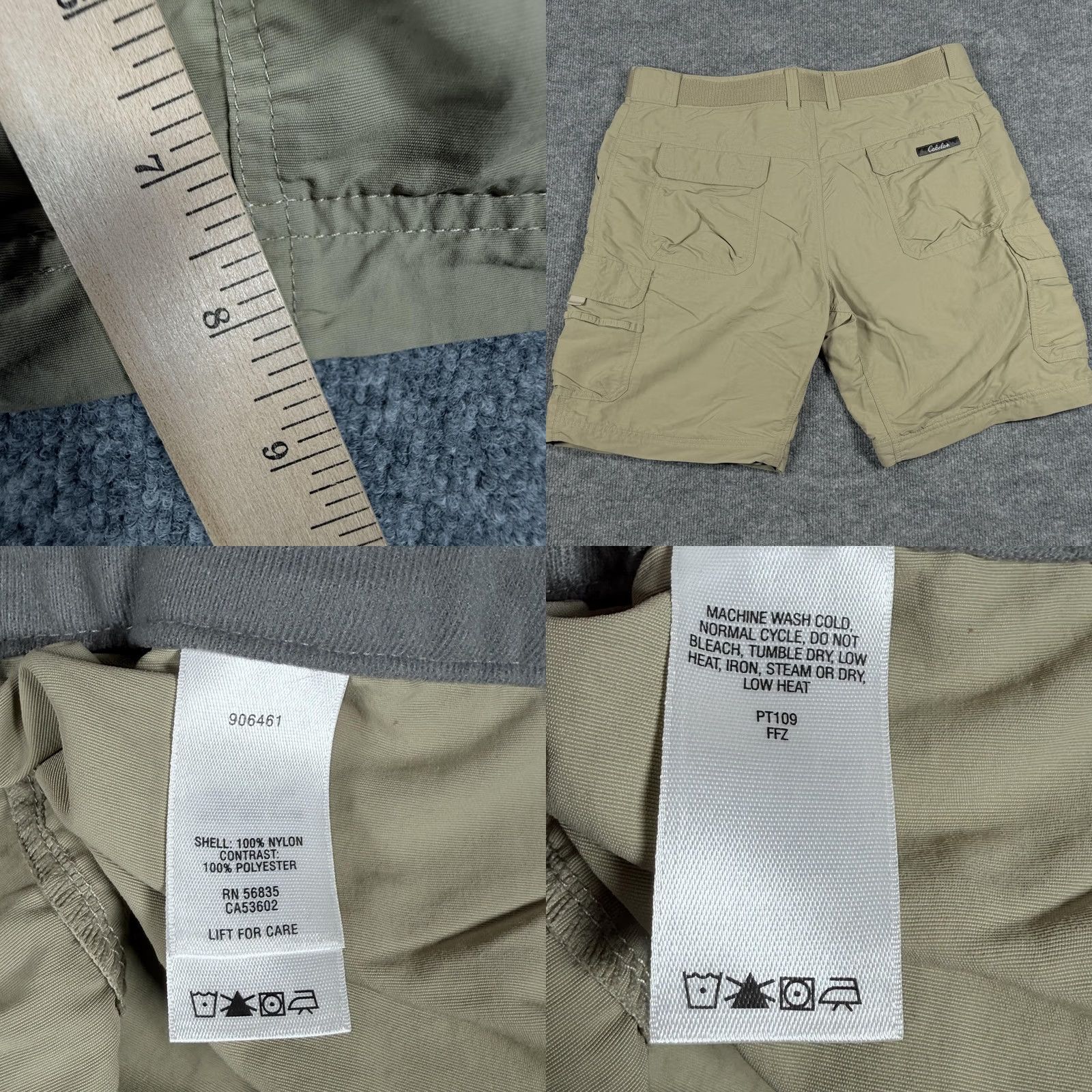 Vintage Cabela's Mens Cargo Shorts 38 Khaki Nylon Outdoor Hiking Belted Pockets Fishing Size US 38 / EU 54 - 8 Thumbnail