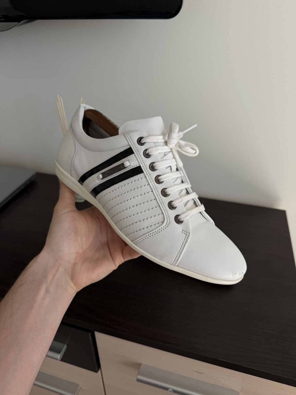 Versace VERSACE COLLECTION Baskets Blanc Pour Homme lace-up shoes Size US 7 / EU 40 - 5 Thumbnail