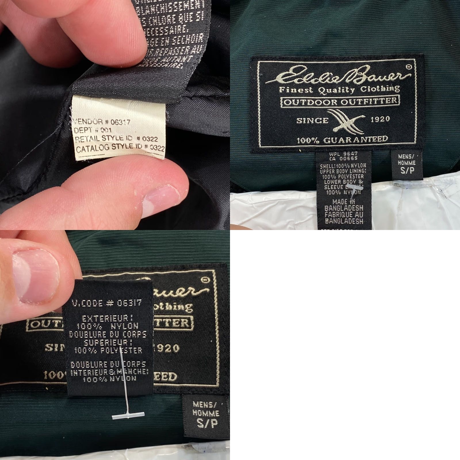 Eddie Bauer VINTAGE Eddie Bauer Mens S Green Hooded Windbreaker Nylon Jacket Zipper Pockets Full Zip - VTG Size US S / EU 44-46 / 1 - 10 Thumbnail