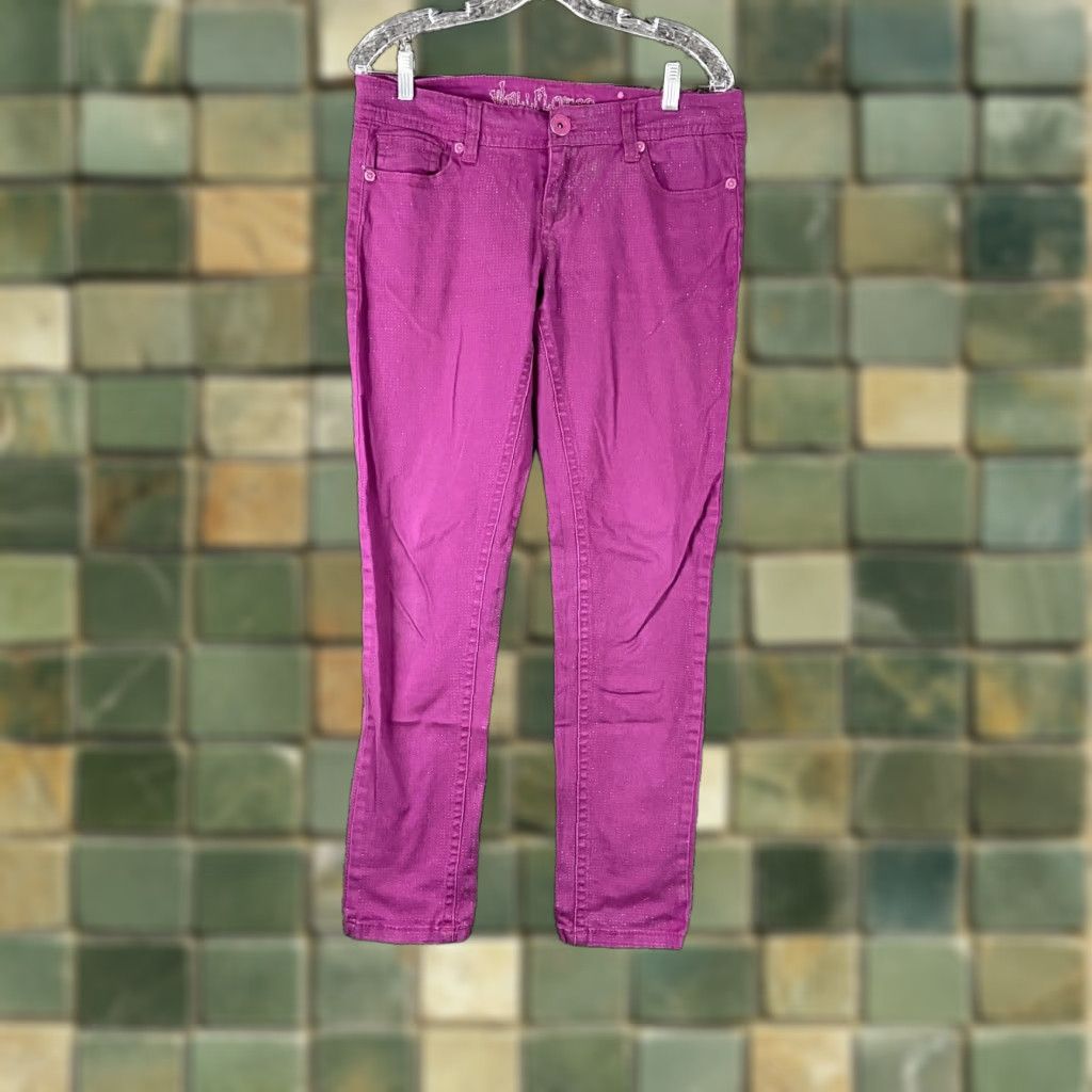 Vintage WallFlower Jeans Pants Women’s 9 Pink Sparkly Ankle Size 30" / US 8 / IT 44 - 1 Thumbnail