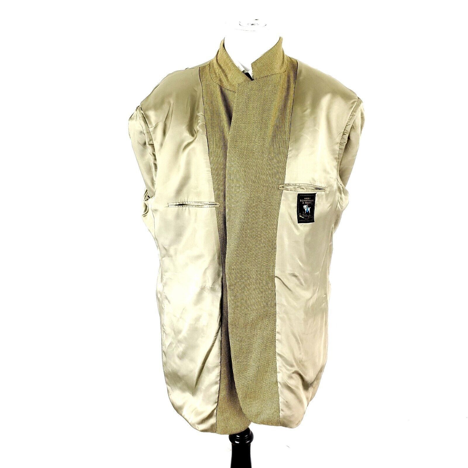 Hart Schaffner Marx Hart Schaffner Marx Wool 2 Button Sport Coat 46L Tan Nailshe Size 46L - 9 Thumbnail