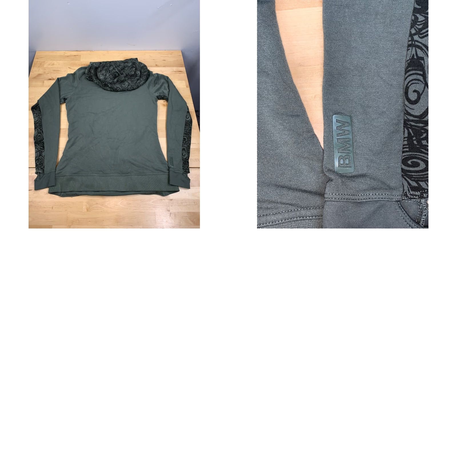 BMW BMW Hoodie Womens M Olive Green Casual Stretch Pockets Logo #8170 Size M / US 6-8 / IT 42-44 - 8 Thumbnail