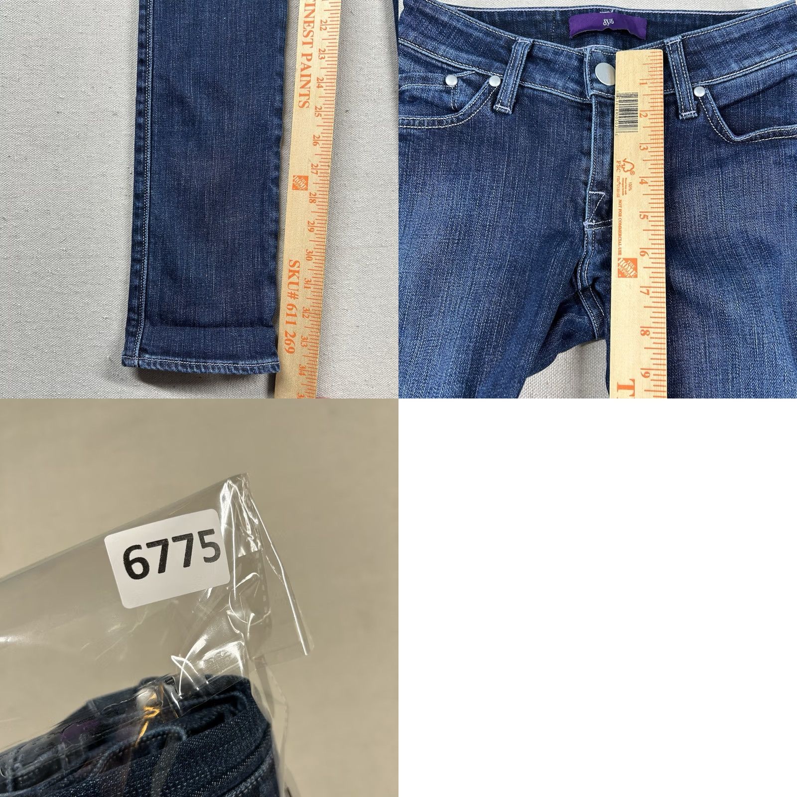 Victoria Beckham VINTAGE Victoria Beckham Jeans Womens 24x35 Tall Long Skinny Dark Denim DVB4SWSIG Jeans Women Tall 24 Blue Denim by Victoria Beckham Slim 5-Pocket Size 42" / US 20 - 8 Thumbnail