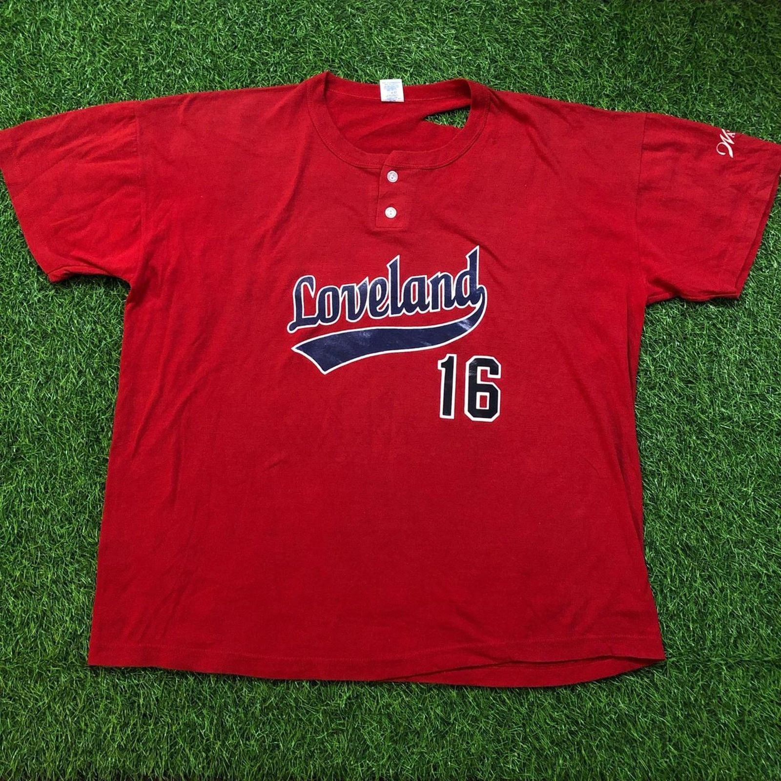 Russell Athletic Red Distressed ‘Loveland’ Graphic Number Tee Size US XL / EU 56 / 4 - 1 Thumbnail
