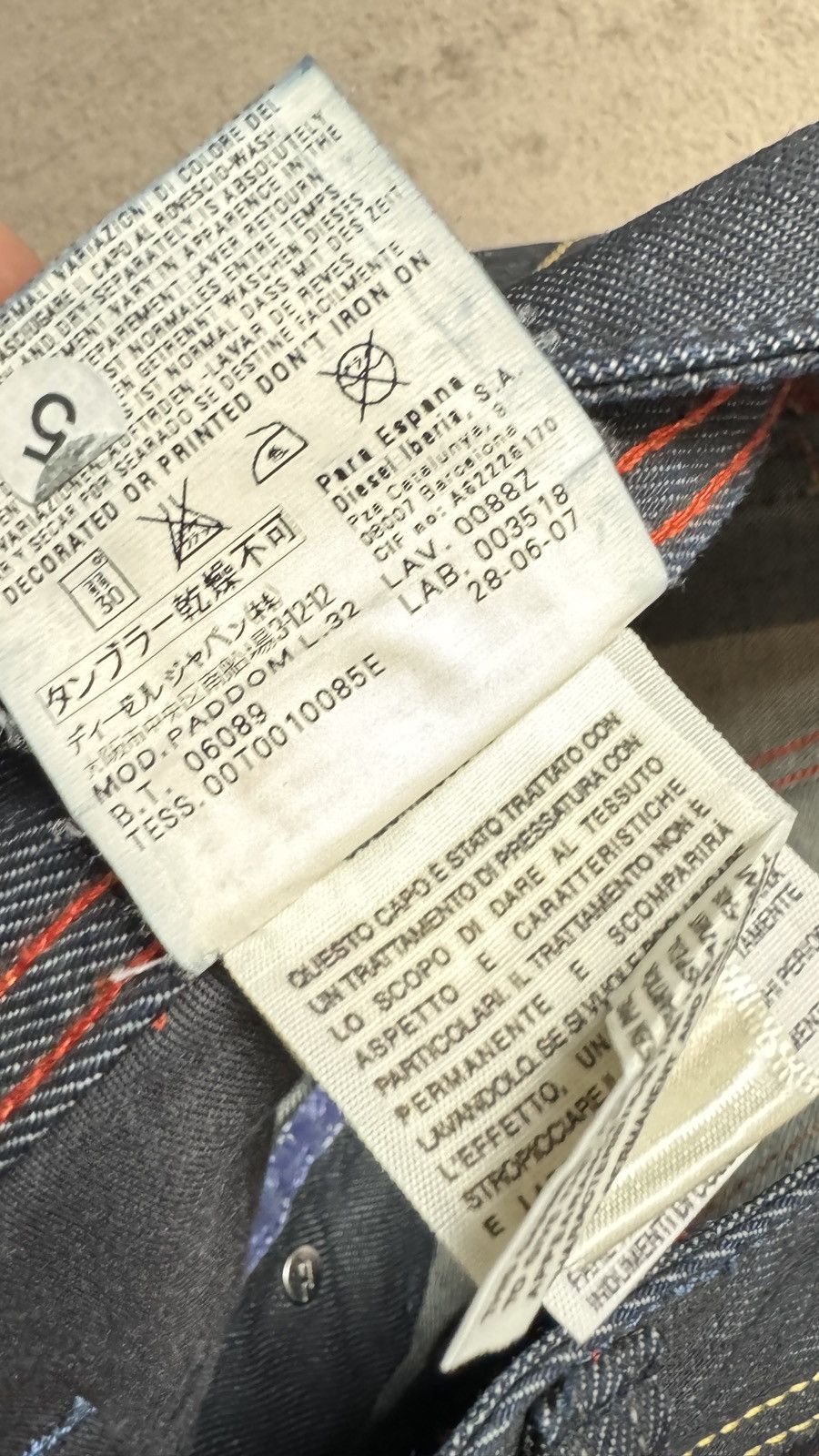 Japanese Brand Diesel Crazy Wash Jeans y2k armani ysl Dior hedi sliminess Size US 29 - 6 Thumbnail