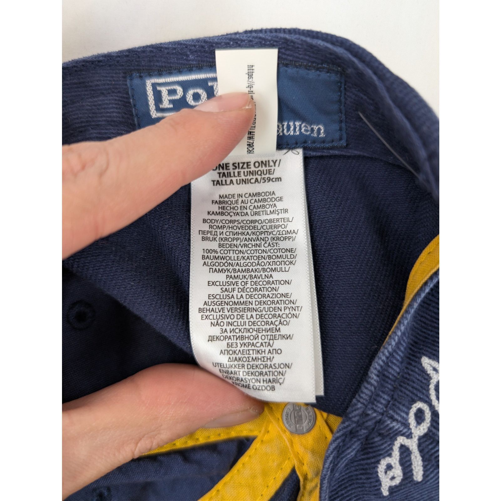 Ralph Lauren o1rshd1 CC20 Size: OS / Ralph Logo Cap / Hat in Navy Blue Size ONE SIZE - 11 Thumbnail