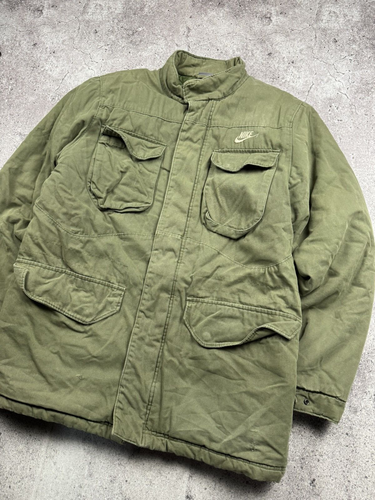 90s Nike Retro Logo Vintage Military Multipocket Jacket