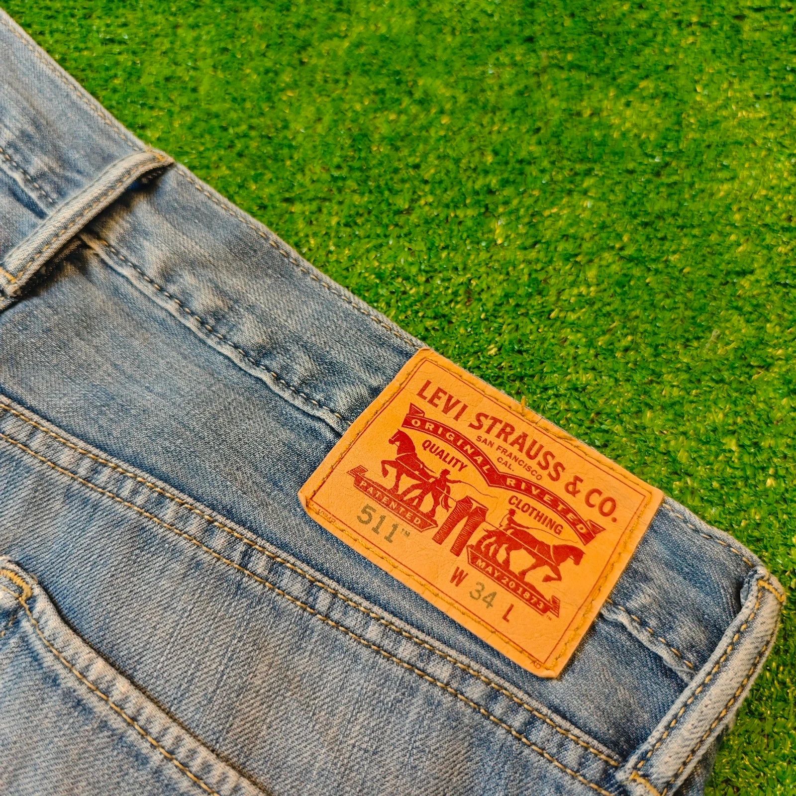 Levi's Levi's 511 Denim Shorts Mens W34 blue straight jorts Size US 34 / EU 50 - 4 Thumbnail