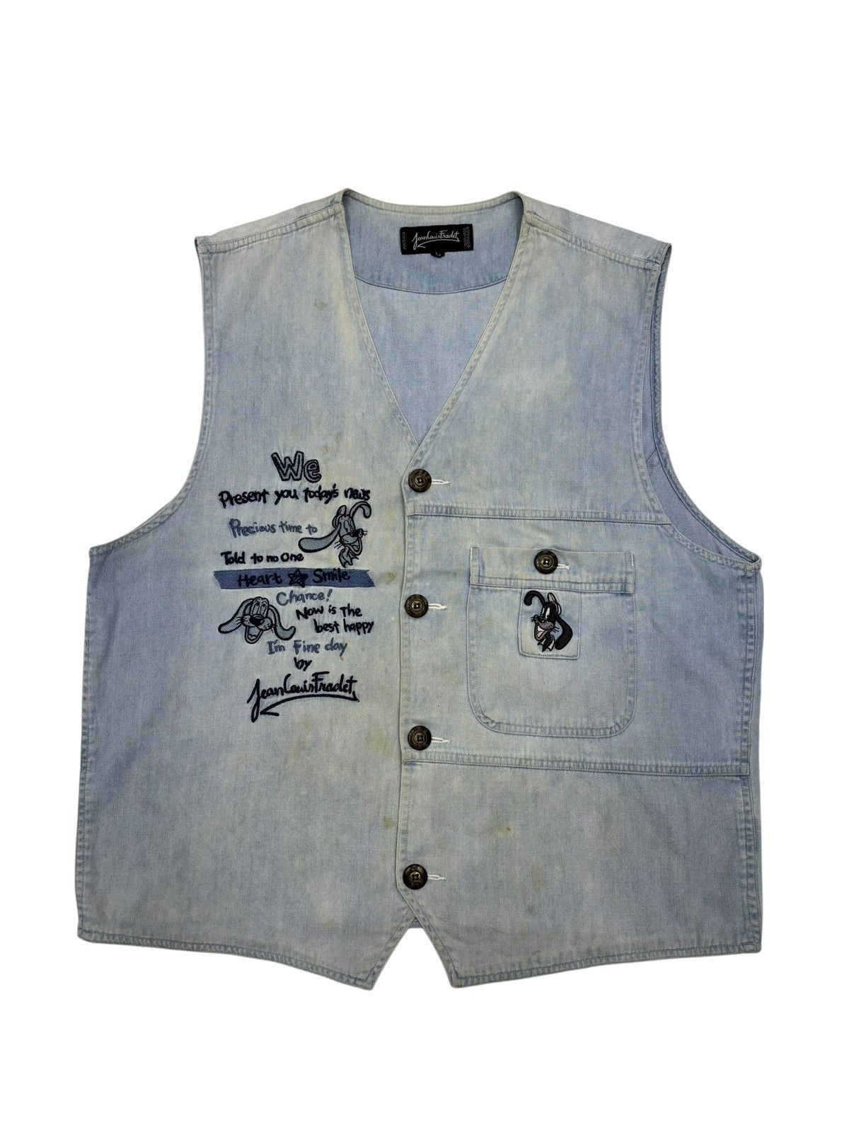 Jean Charles De Castelbajac Jeans Louis Fradet Denim Vest Size US M / EU 48-50 / 2 - 1 Thumbnail