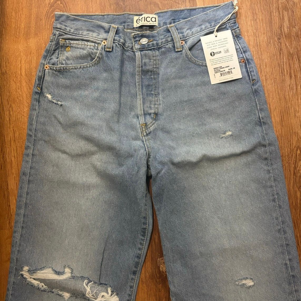 ETICA NWT Etica Altin Loose Crop Jeans Ithaca Wash Size 28 Size 28" / US 6 / IT 42 - 5 Thumbnail