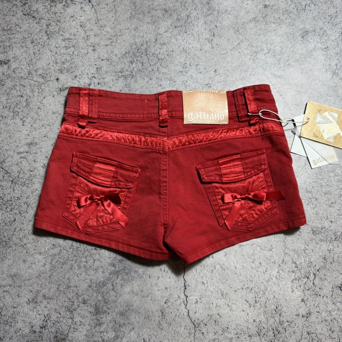 John Galliano NEW Galliano Y2K 00s Mini Shorts With Bow Size 27" / US 4 / IT 40 - 1 Thumbnail