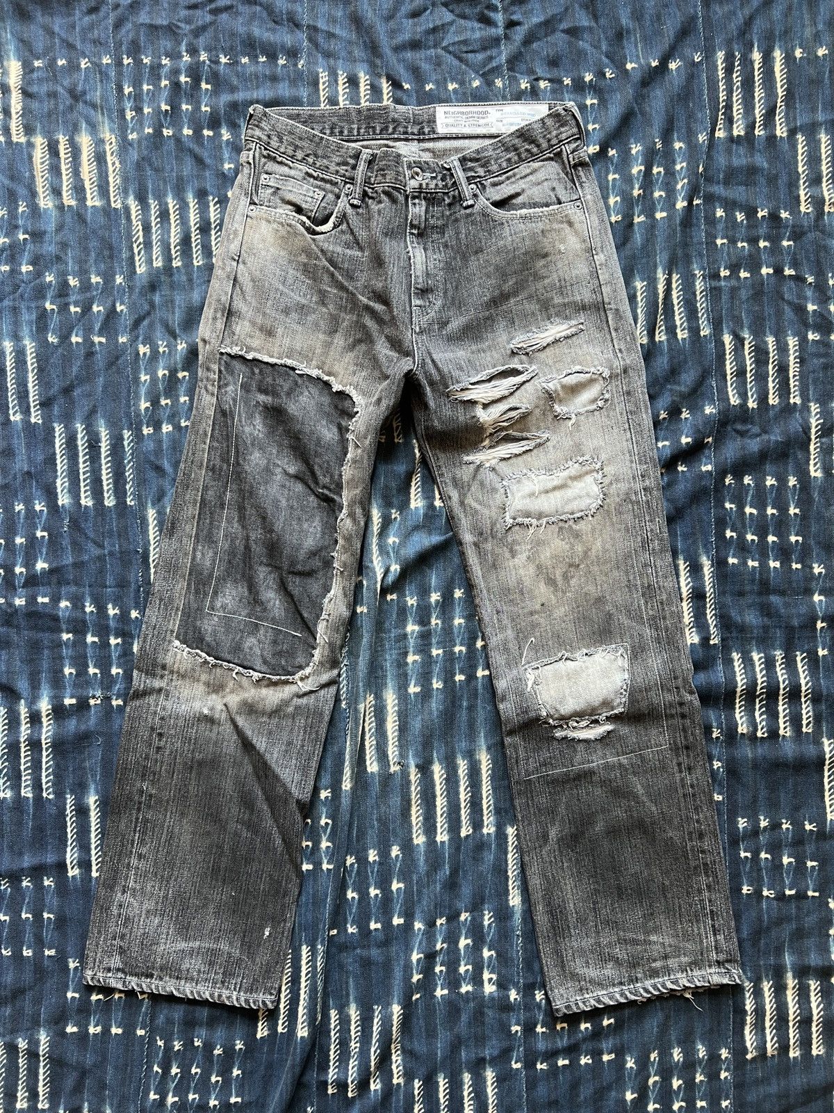Neighborhood Neighborhood Archive AW14 Destroyed Selvedge Denim Jeans Size US 32 / EU 48 - 1 Thumbnail