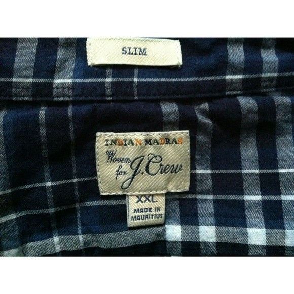 J.Crew J.CREW MENS NEW BLUE 100%COTTON PLAID CASUAL SHIRT SIZE: XXL Size US XXL / EU 58 / 5 - 3 Thumbnail