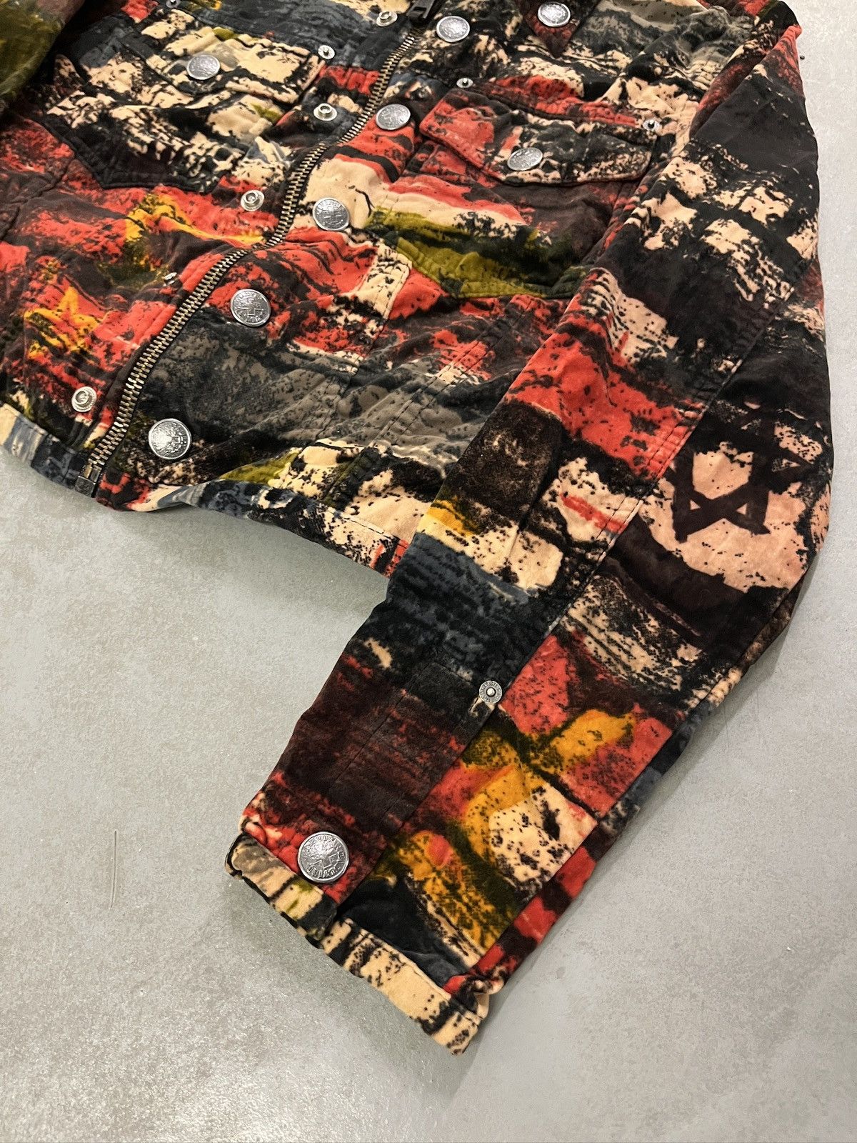 Jean Paul Gaultier Jean Paul Gaultier Velvet Cropped Abstract Print Jacket Size S / US 4 / IT 40 - 5 Thumbnail