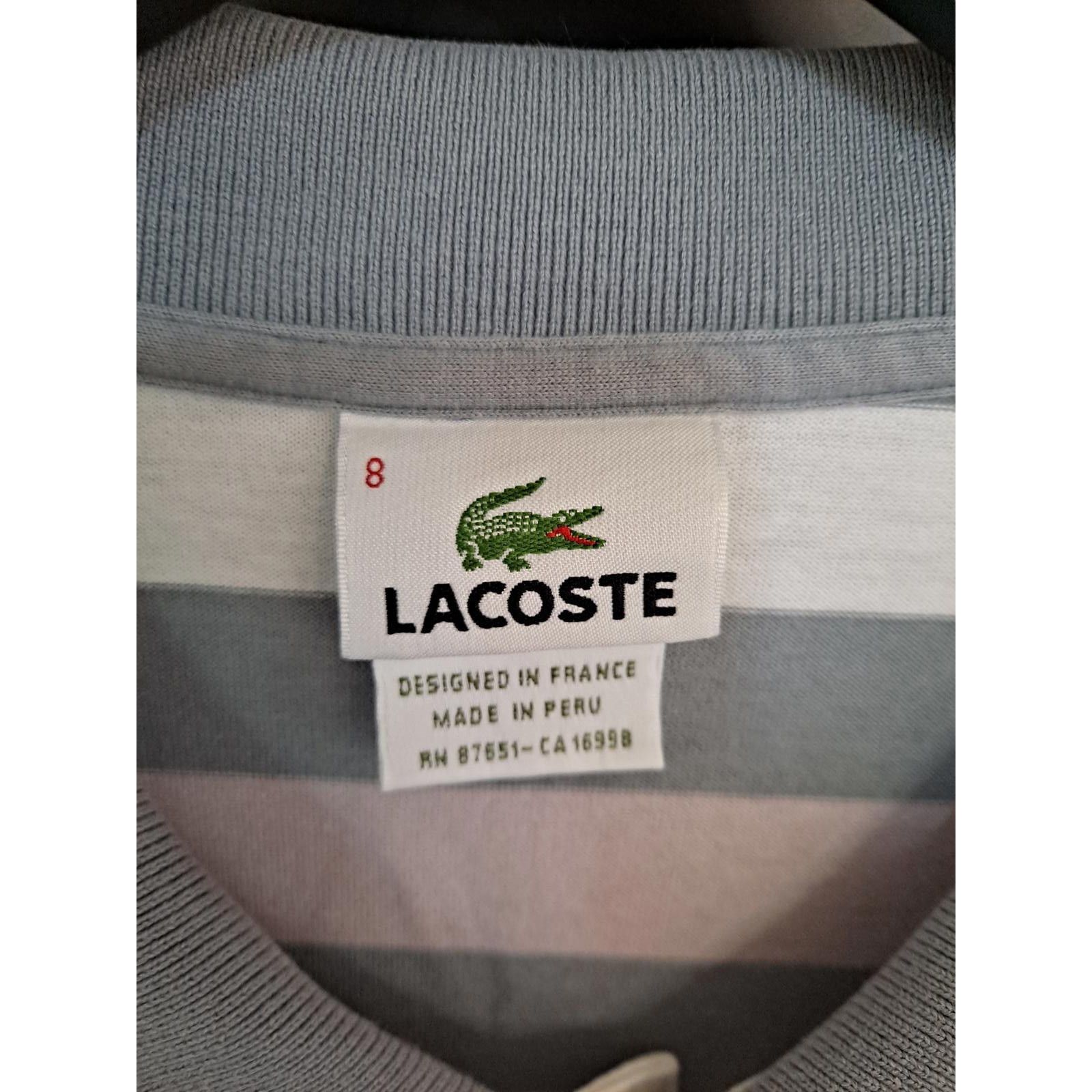 Lacoste Lacoste Gray, Pink and White Pocketed Polo Size 8 Size US XL / EU 56 / 4 - 3 Thumbnail
