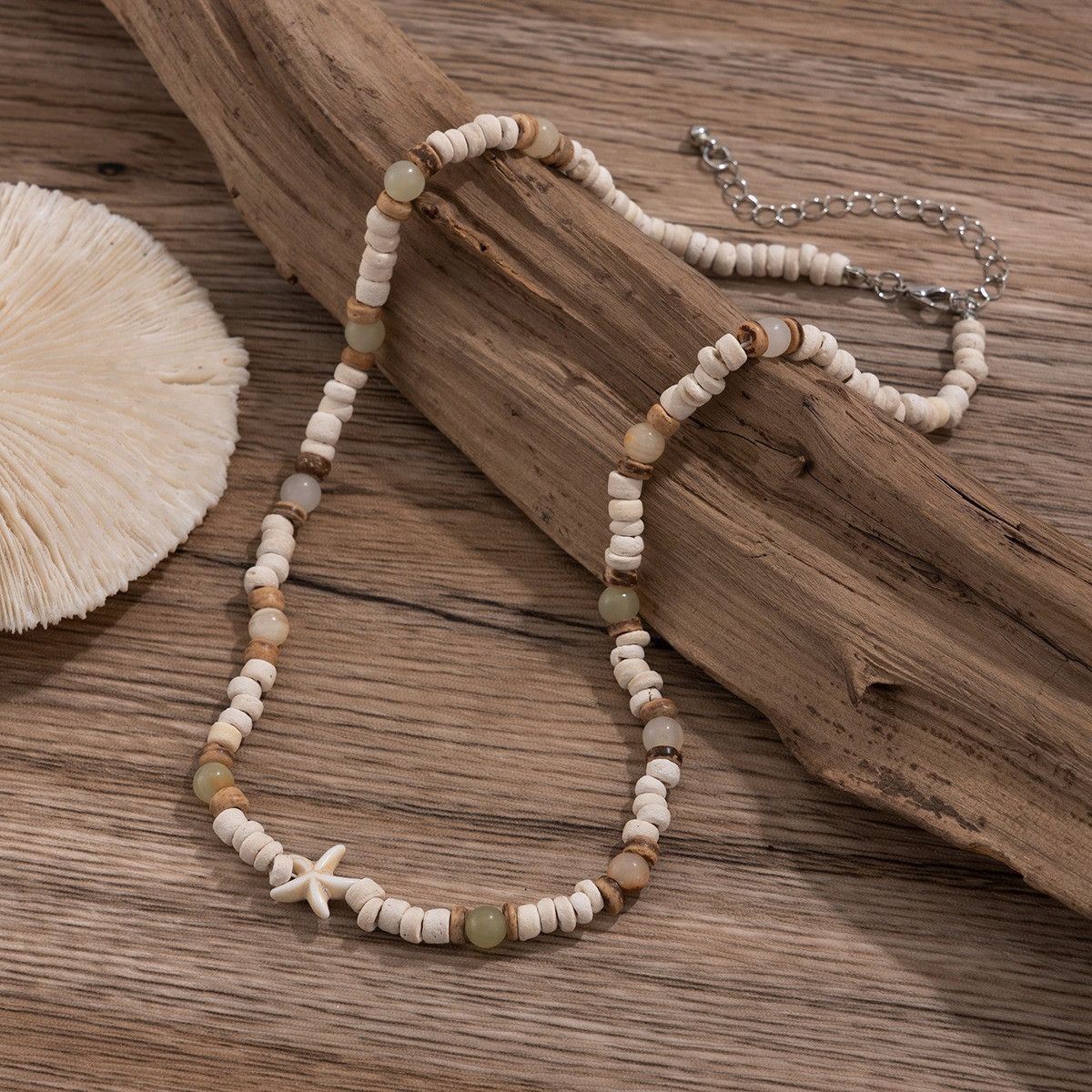 Vintage Coconut Shell Natural Stone Beaded Necklace Size ONE SIZE - 5 Thumbnail