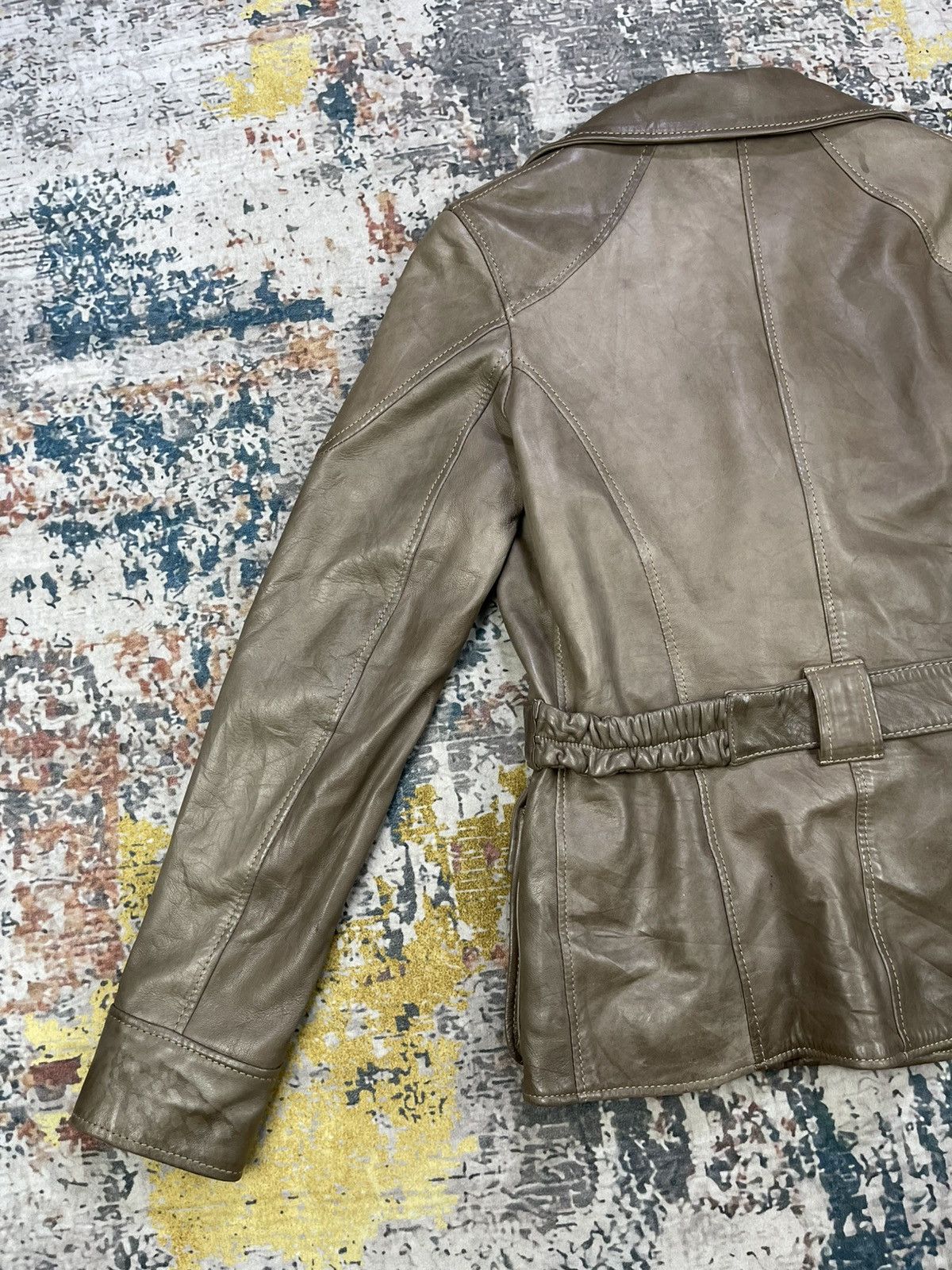 If Six Was Nine Sinéquanone Sheepskin Racoon Fur Belted Leather Jacket Size XS / US 0-2 / IT 36-38 - 7 Thumbnail